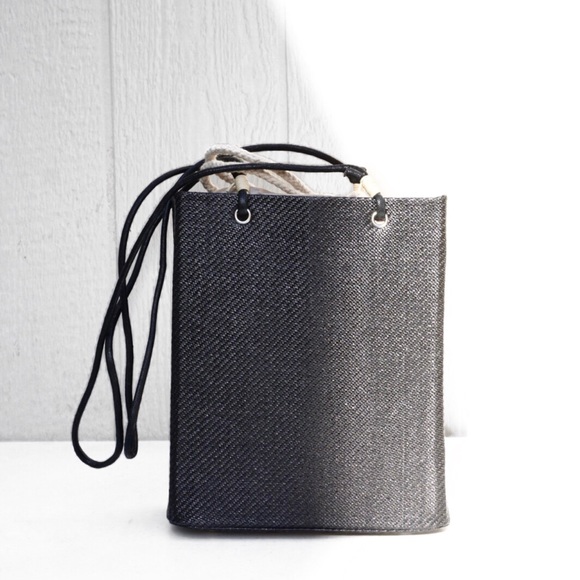 Bags New Black Straw Rectangle Tote Bag Poshmark